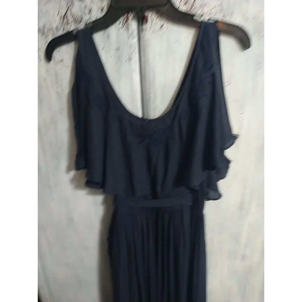 Free People Sleeveless V-neck Maxi Wrap Embroidered Dress Sm Blue Boho Beachy